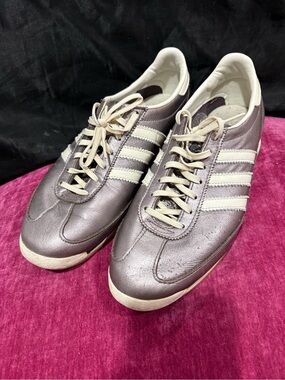 Adidas originals SL 72 OG Retro look silver/purple Sneakers with Cream Stripes